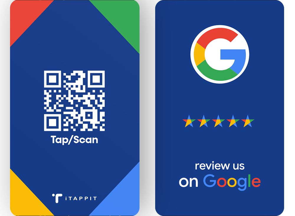 NFC Google Review Card With QR Code Lifetime Free PVC